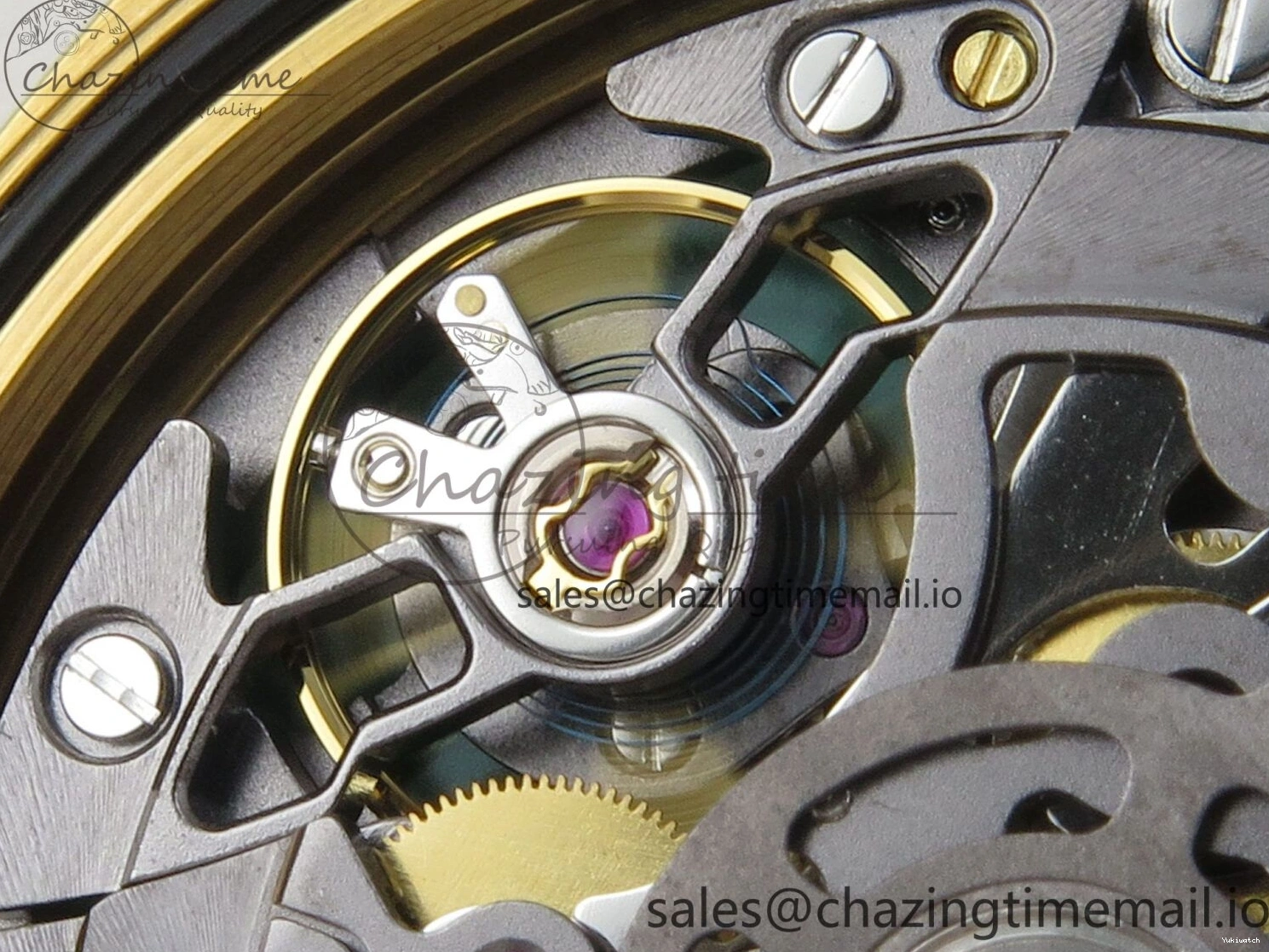 Bezel YG Crystals MPF SA4801 Skeleton Bracelet Custom 40mm Modded Green Dial Daytona on 0427